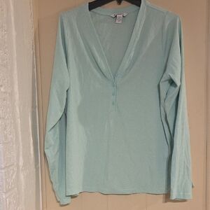 Athleta Mint Long Sleeve V-Neck Top